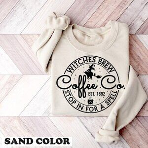 Witches Brew Coffee Co Sweatshirt, Cute Halloween Coffee Lover Sweatshirt 79